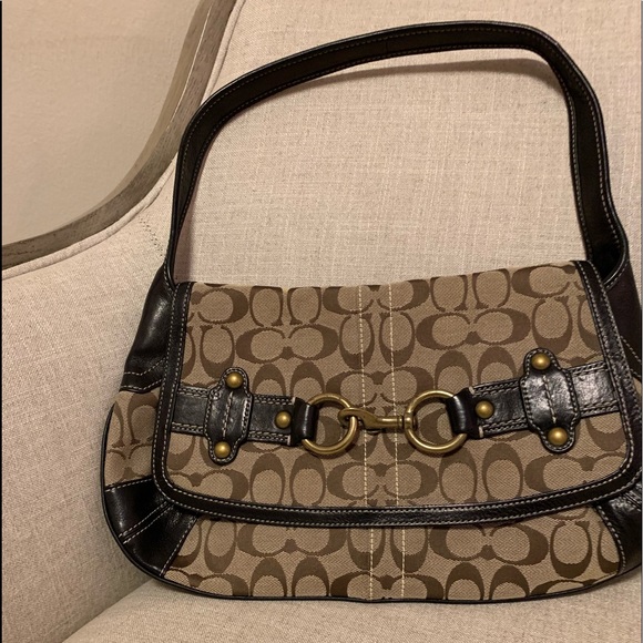 [Coach]  Signature Black & Brown Bag - Picture 6 of 14